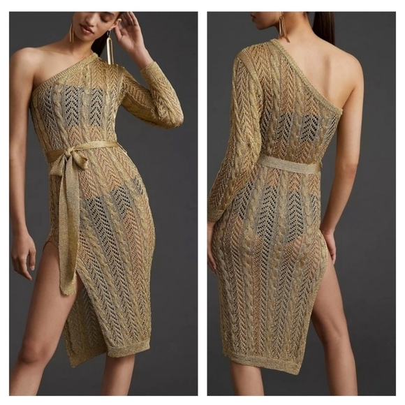 Anthropologie Other - Anthropologie One Shoulder Swim Suit coverup